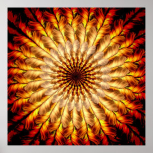 Pôster Feathered Sun Mandala