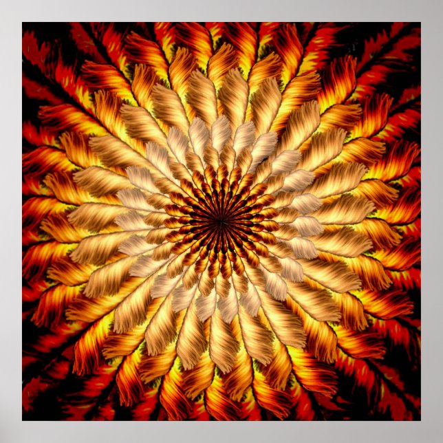Pôster Feathered Sun Mandala (Frente)