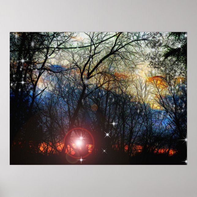 Poster Feb Sunset Think of Snow (Frente)