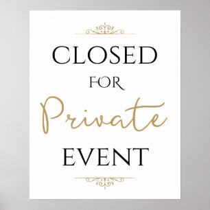Poster Fechado para Evento Privado, Casamento