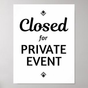 Poster Fechado para um evento particular