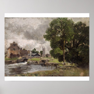 Pôster Fechamento e moinho de John Constable Dedham