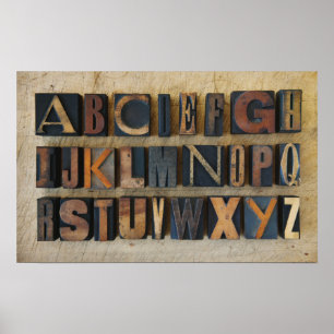 Pôster Fechar o alfabeto por letterpress 2