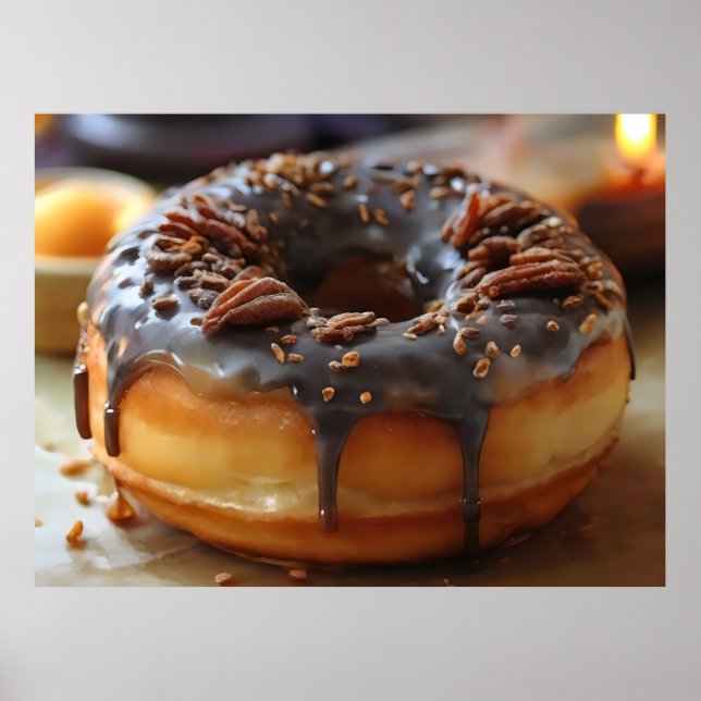 Poster Feche a rosquinha com vidros de chocolate (Frente)