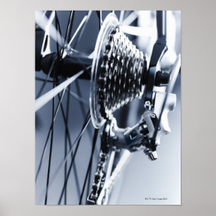 Pôster Feche acima das engrenagens 2 da bicicleta