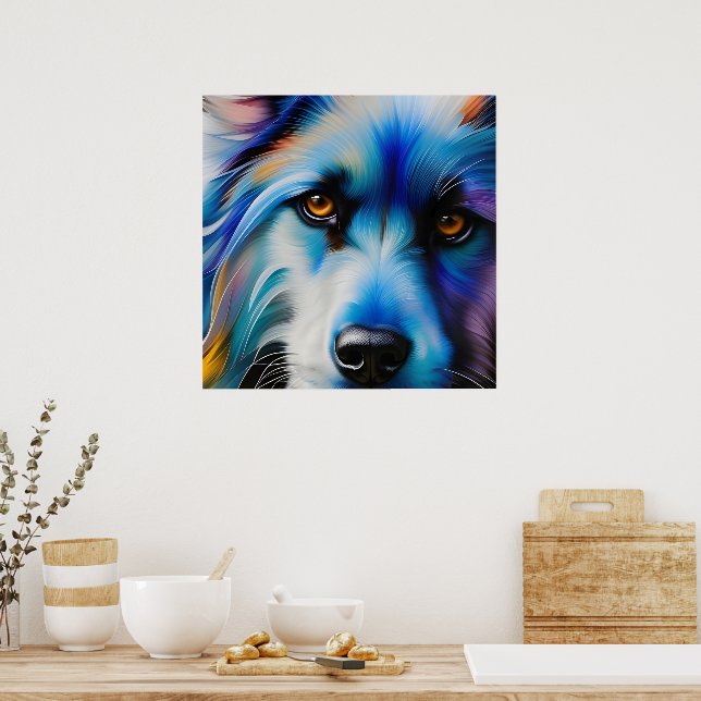 POSTER FECHE O CACHORRO DO TERRIER AZUL (Cozinha)