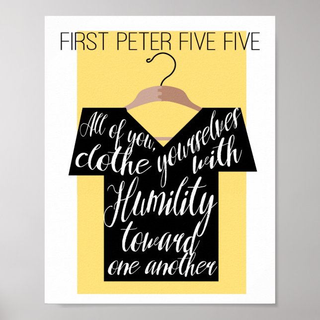 Poster Feche-se com humildade, Escritura (Frente)