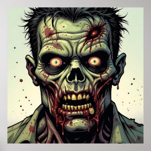 Poster Feche um Zombie de Arte Pop