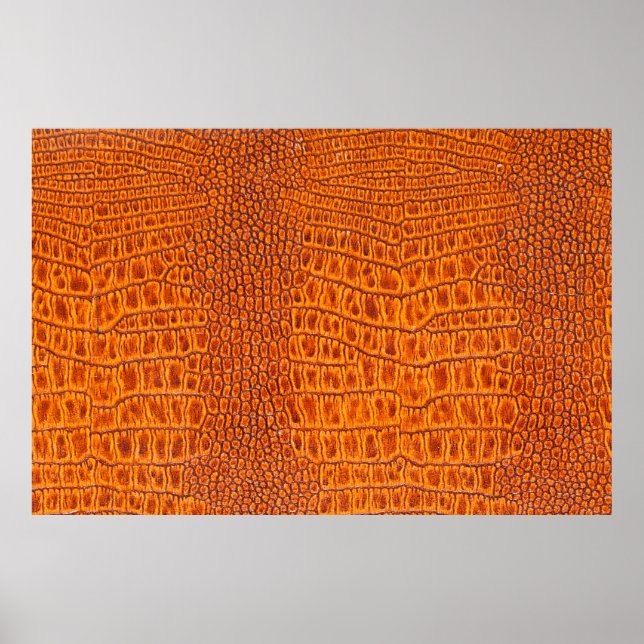 Poster Fecho de uma textura de couro marrom da safra (Frente)