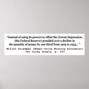 Pôster Federal Reserve & a Grande Depressão