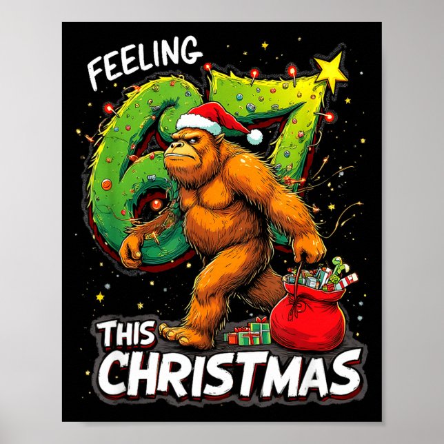 Poster Feeling 67 Funny Christmas Bigfoot Holiday  (Frente)