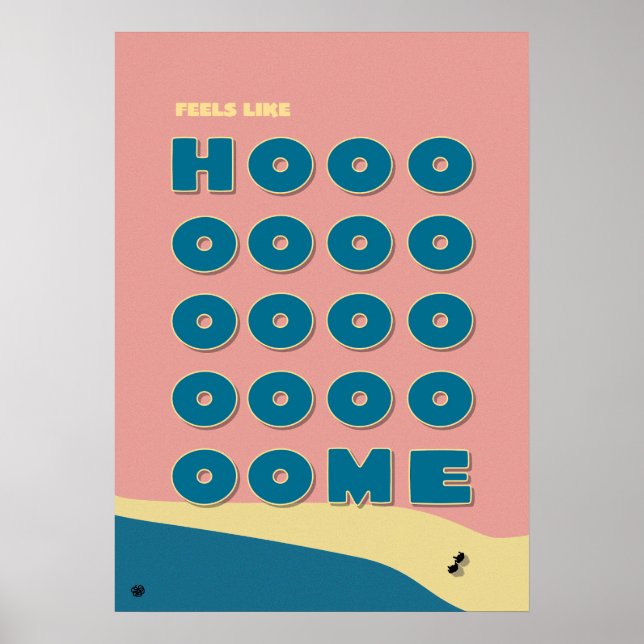 Poster Feels Like Home' Typography Art Print (Frente)
