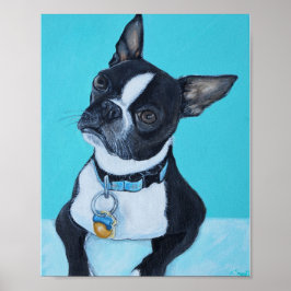 Poster Feijões com a pintura de Boston Terrier