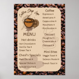 Poster Feijões De Café Casuais Adicione Seu Compro De Caf
