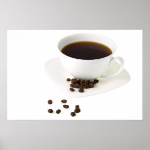 Pôster Feijões de café e café