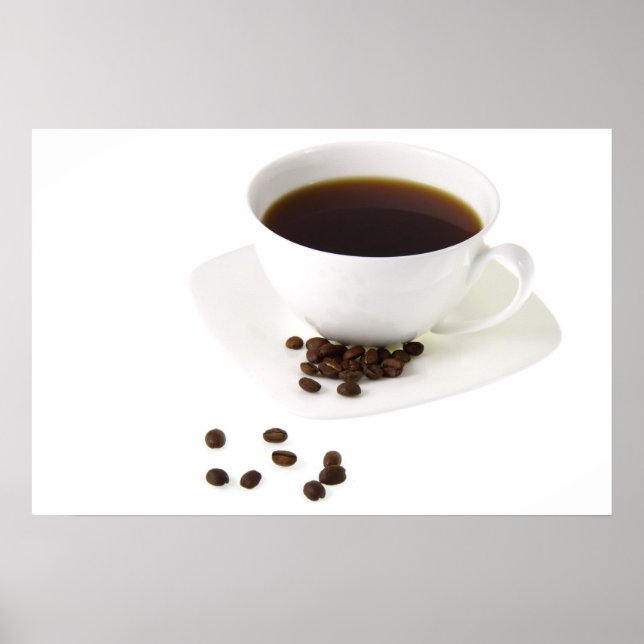 Pôster Feijões de café e café (Frente)