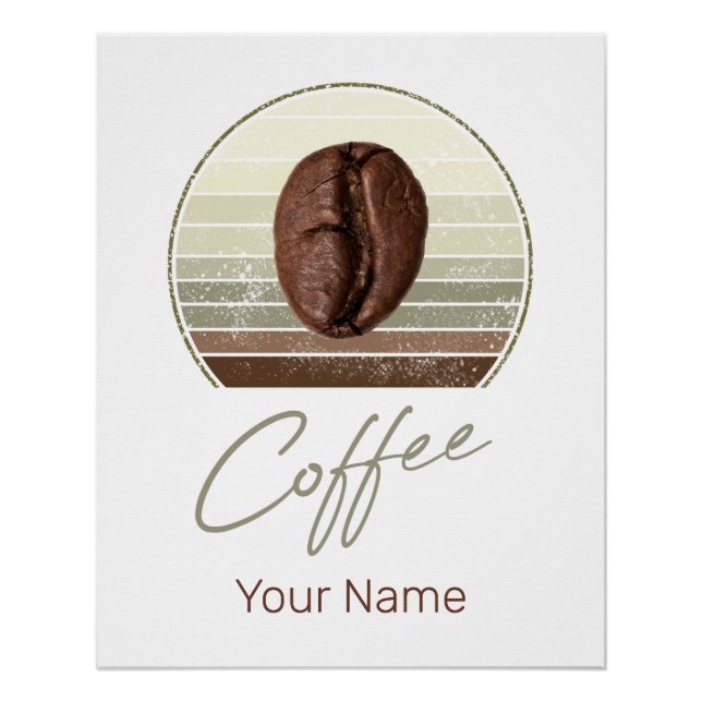 Pôster Feijões De Café Para Espresso E Barista Retro (Frente)