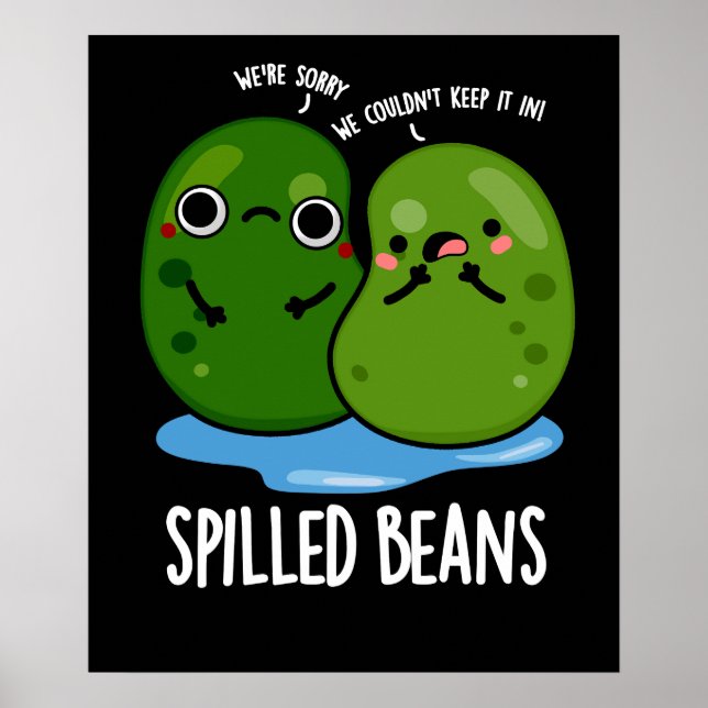 Poster Feijões esmagados Engraçado Veggie Bean Pun Dark B (Frente)