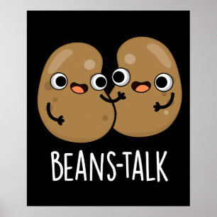 Poster Feijões Falam Engraçado Veggie Bean Pun Dark BG