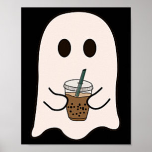Poster Feira de Spooky, Cute, Pequeno Ghost, Café Hallowa