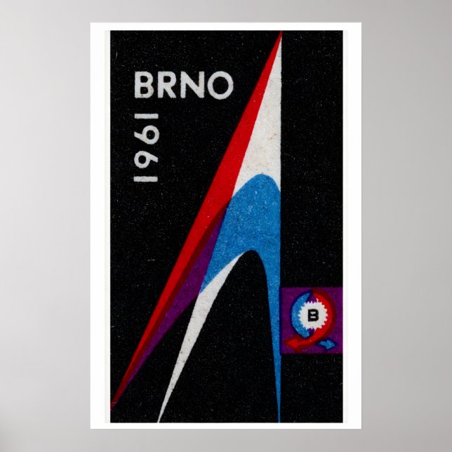 Poster Feira Internacional Tcheca de 1961 - Caixa de Fósf (Frente)