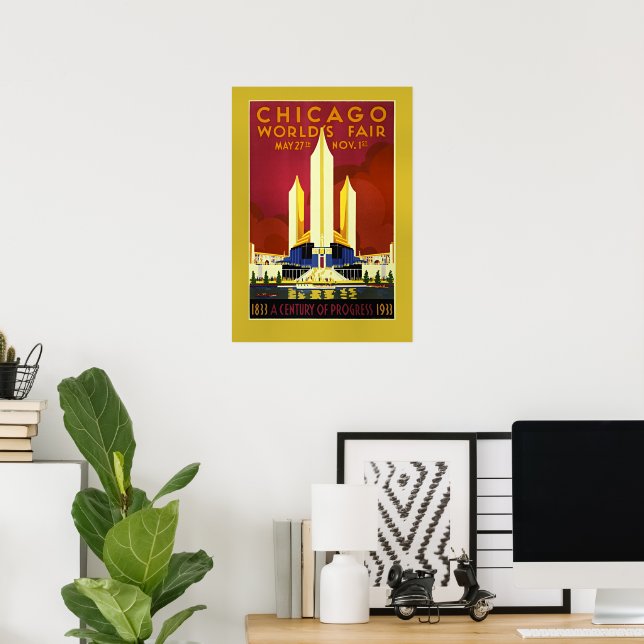 Poster Feira Mundial de Chicago, 1933, (Escritório em casa)