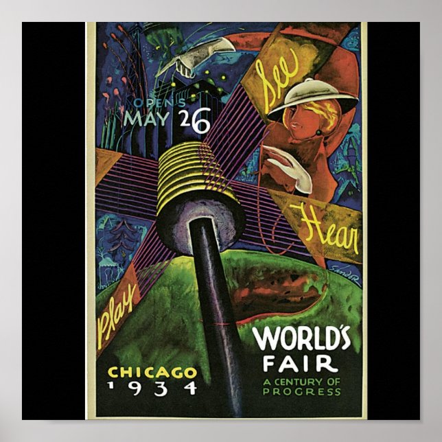 Pôster Feira Mundial de poster-Chicago de 1934 (Frente)
