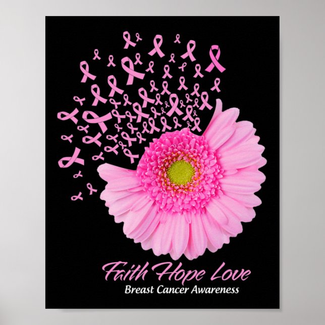 Poster Feira Rosa Daisy Faith Esperança Ama Cancer (Frente)