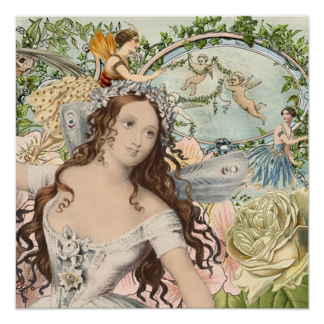 Pôster Feiras e Flores de Ephemera Vintage (Frente)