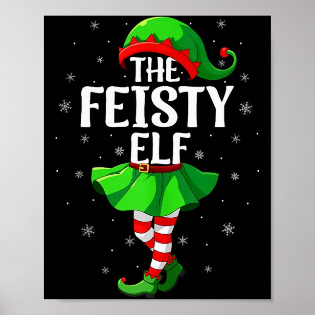 Poster Feisty Elf Christmas Girls Women Elf Squad Xmas Fa (Frente)