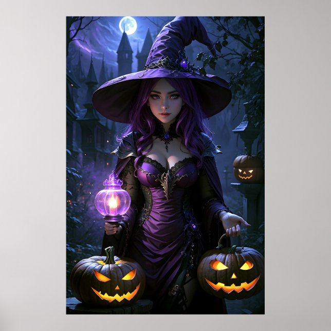 Poster Feiticeira de Halloween Animada (Frente)