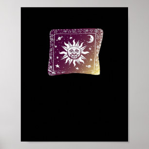 Poster Feiticeira Gótica Gótica de Cor Moon Boho