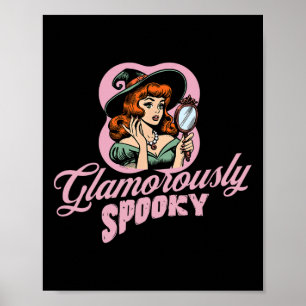 Poster Feiticeira Vintage Glamorosamente Spooky Retro Hal