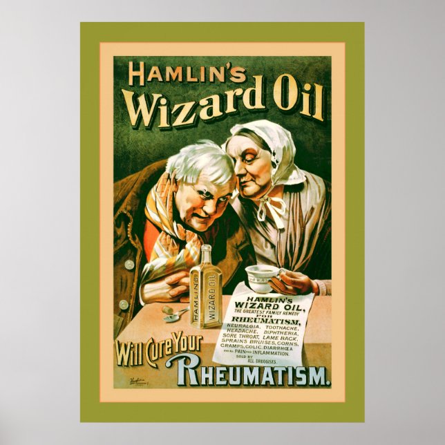 Poster Feiticeiro de Hamlin Oil ~ Vintage Advertising (Frente)