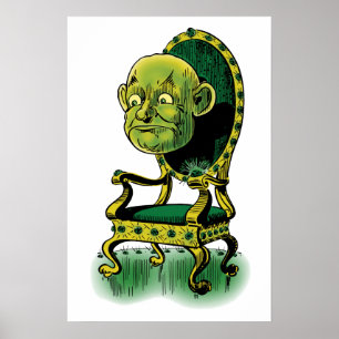 Poster Feiticeiro Vintage de Oz, feiticeiro Emerald Thron