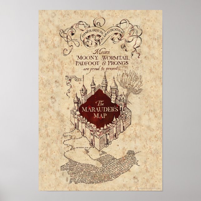 Poster Feitiço Harry Potter | Mapa do Maroto (Frente)
