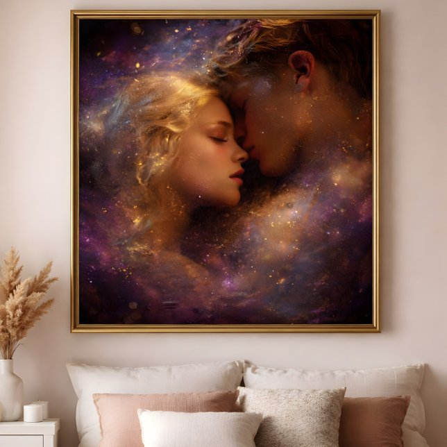 Poster Feito de Luz Estelar: Um Abraço de Amor Celestial (Criador carregado)