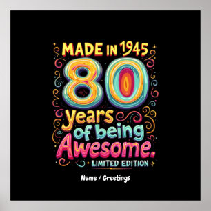 Poster Feito em 1945, 80 anos sendo incrível