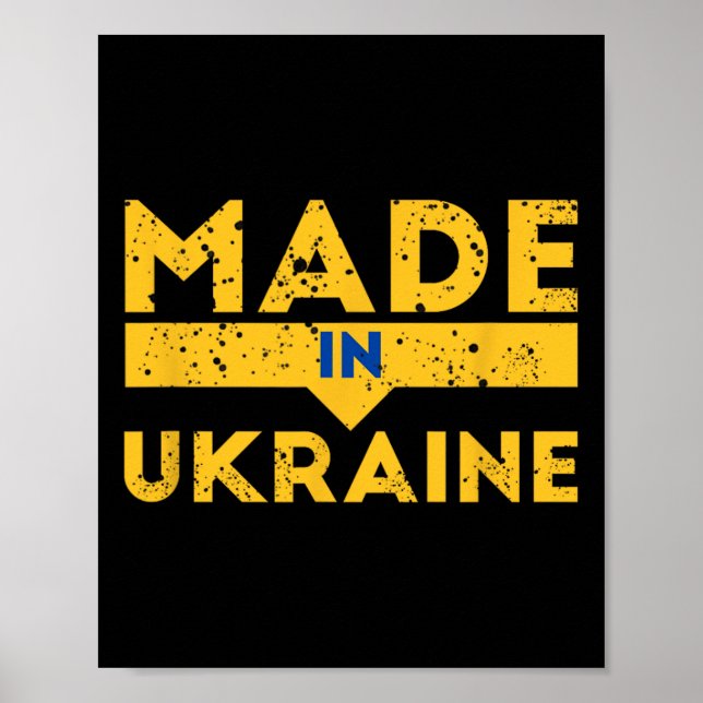 Poster Feito Na Ucrânia Presente Ucraniano Símbolos Ucran (Frente)