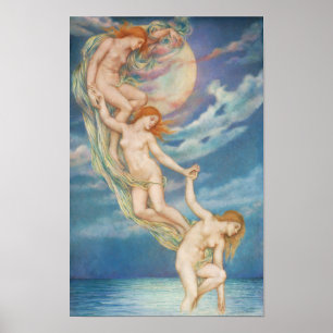 Poster Feixes de lua caindo no mar Evelyn De Morgan