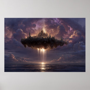 Poster Feixes de Nuvens do Castelo de Fantasia Flutuante