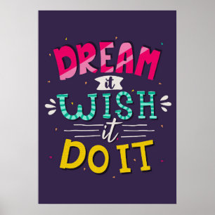 Poster Felicidade Citar Sonho Que Deseje