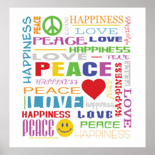 Poster Felicidade do amor da paz