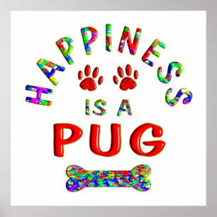 Pôster Felicidade do Pug