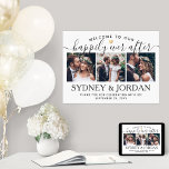 Poster Felicidade Para Sempre 3 Roteiro de Boas-Vindas pa<br><div class="desc">Dê as boas-vindas aos convidados do casamento em sua cerimônia ou recepção com um elegante cartaz personalizado de colagem de 3 fotos 18"x24". As imagens e todo o texto são simples de personalizar. (DICA DE COLOCAÇÃO DE IMAGEM: Uma maneira fácil de centralizar uma foto exatamente como você deseja é cortá-la...</div>