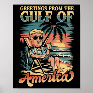 Poster Felicidades Engraçadas Do Patriótico Golfo De Nós