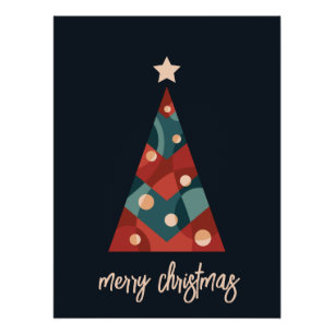 Pôster Felicidades natalinas arte sazonal árvore de natal
