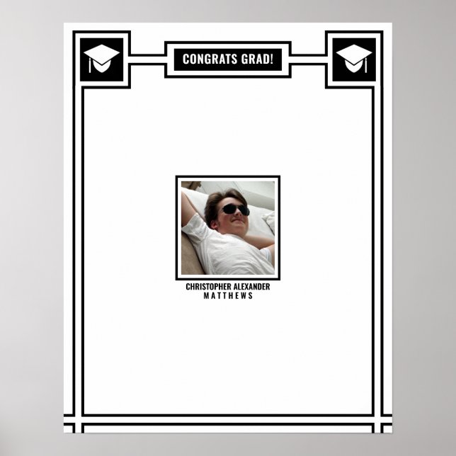 Poster Felicita a assinatura preta de fotografia do Forma (Frente)