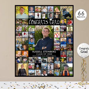 Poster Felicita a Cor Personalizada da Colagem de Fotogra