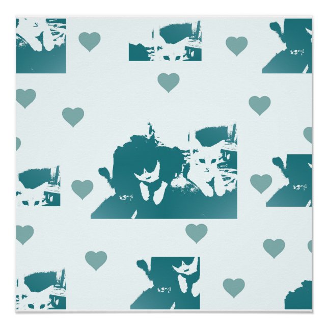 Pôster Feline Friends. Adorable Kitten Duo. (Frente)